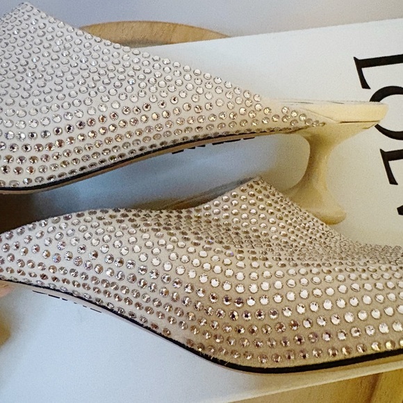 Loewe Petal Crystal Embellished Suede Mules - Picture 9 of 12